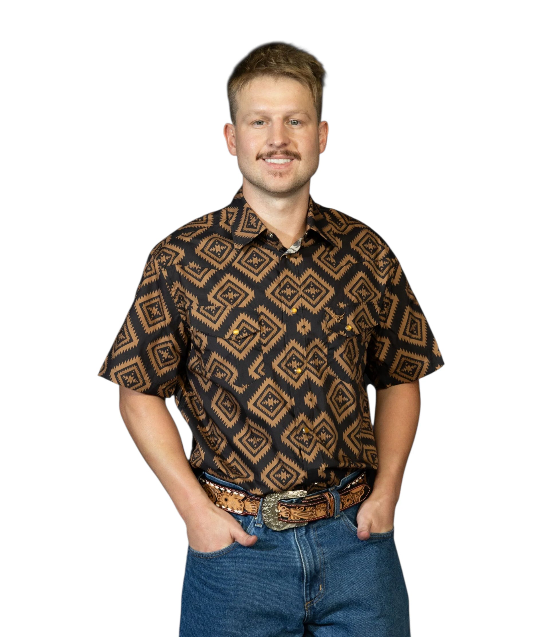 Lost Calf Men's-Ebony - Short Sleeve Shirt