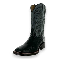 Franko Boots Mens Bulldog Grabado Avestruz Negro