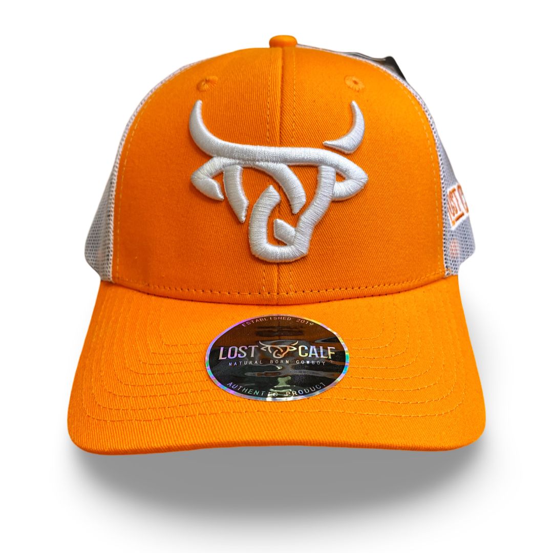 LOST CALF | BULL LOGO ORANGE/WHITE SNAPBACK