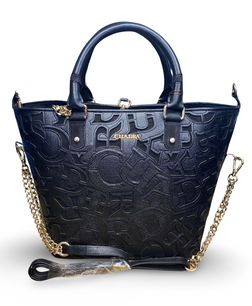 CUADRA | Women's Tote Bag in Genuine Leather with Genuine Stingray Leather Black