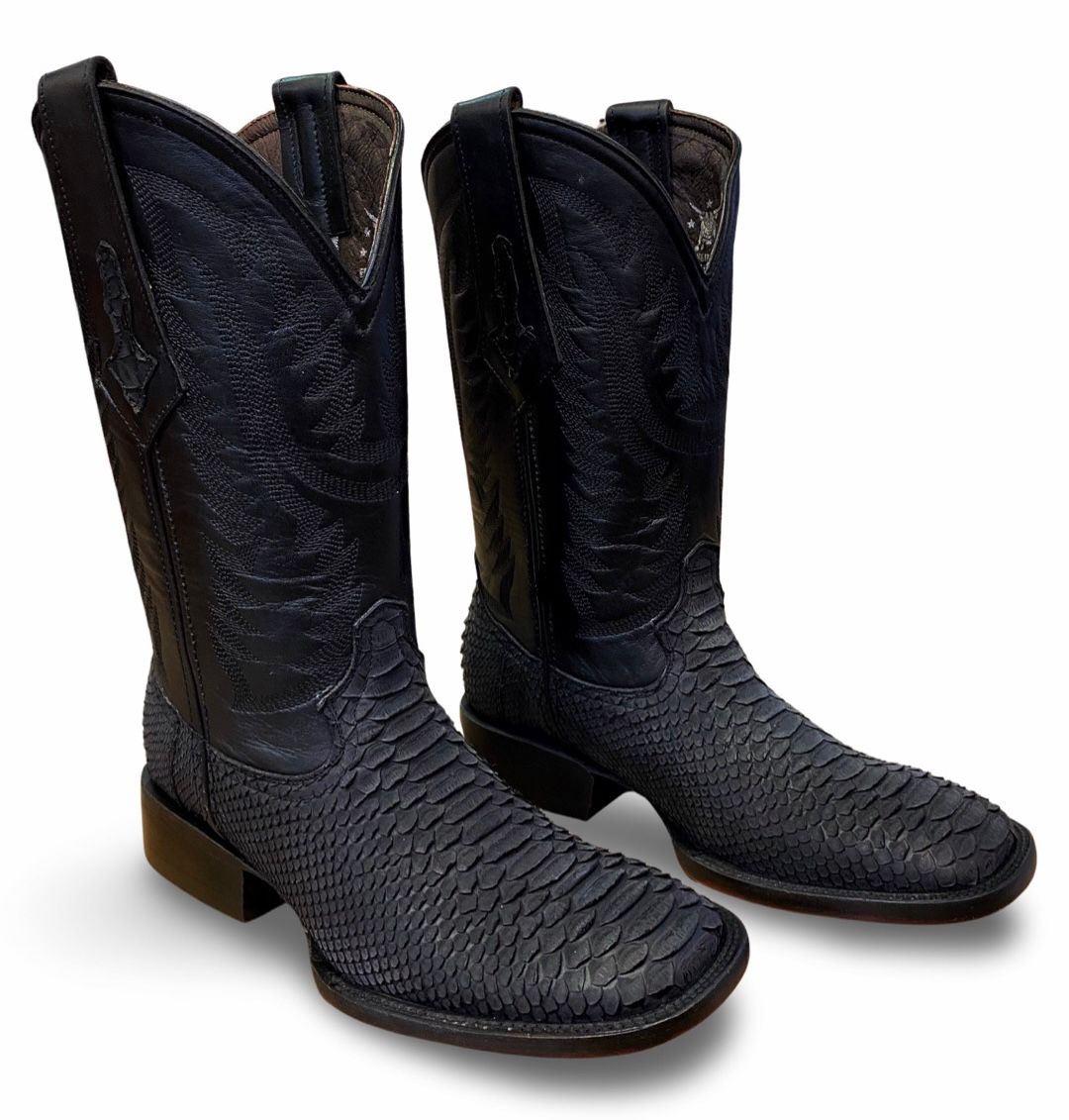 Franko Boots Mens Bulldog Python Negro Suela Roja Original