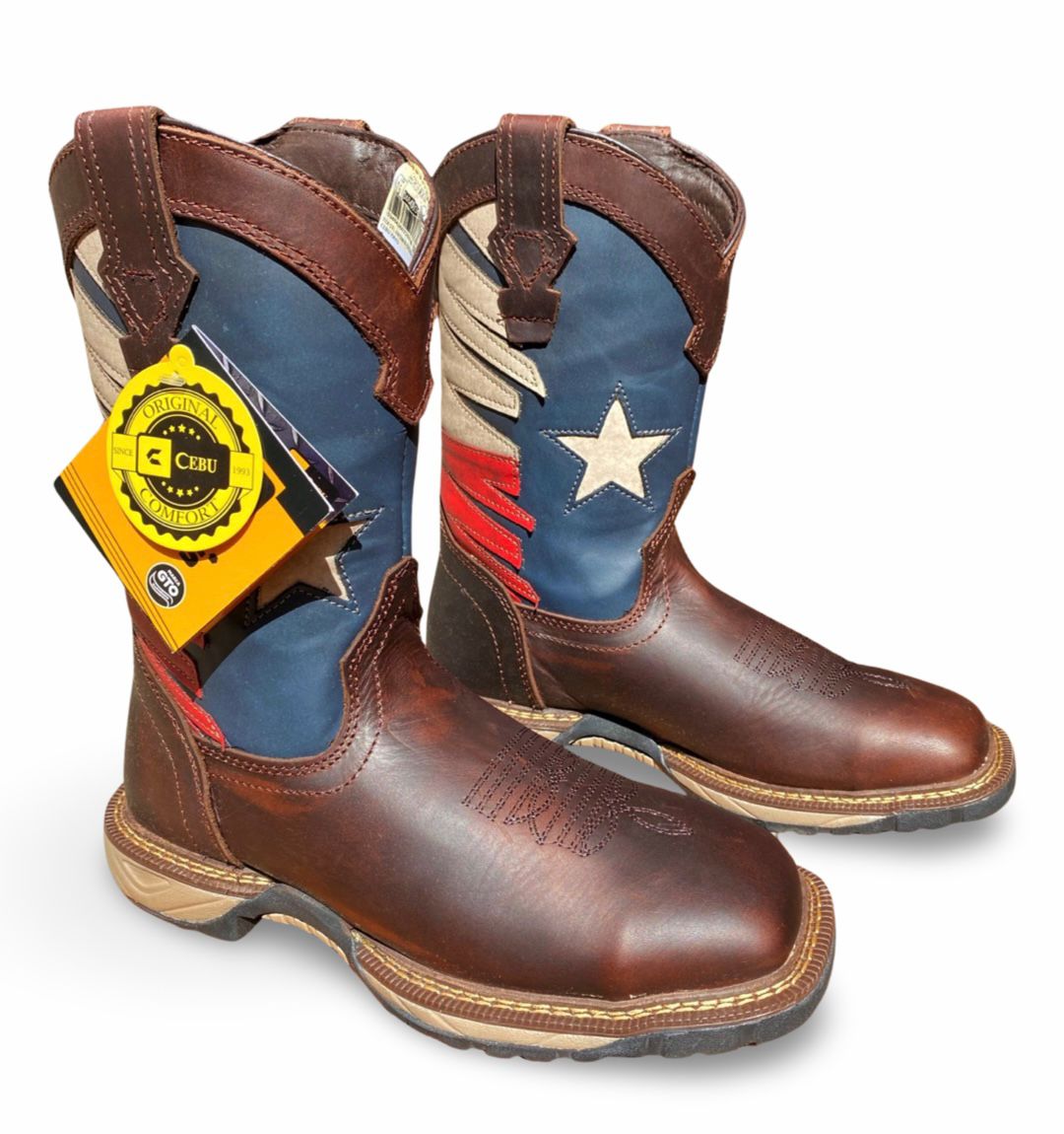 Cebu | Mens TEX STL Brown Steel Toe Work Boots