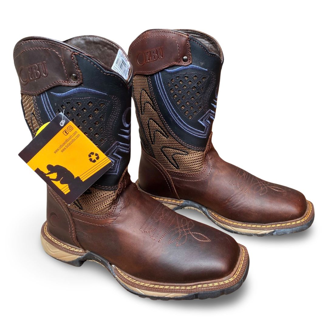 Cebu | Mens RANGER STL Brown Steel Toe Work Boots