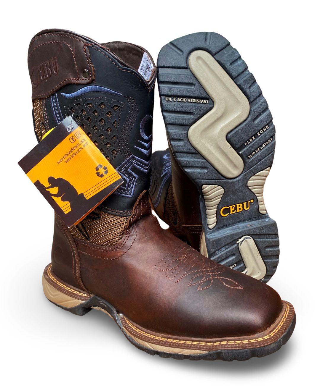 Cebu | Mens RANGER STL Brown Steel Toe Work Boots