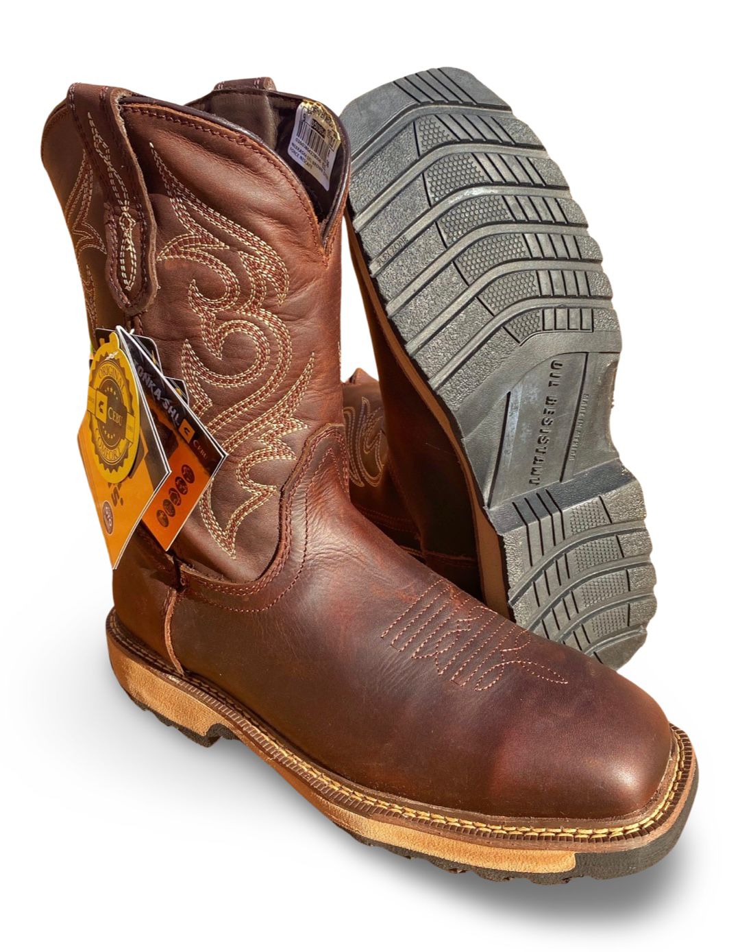 Cebu | Mens Nebraska STL Brown Steel Toe Work Boot