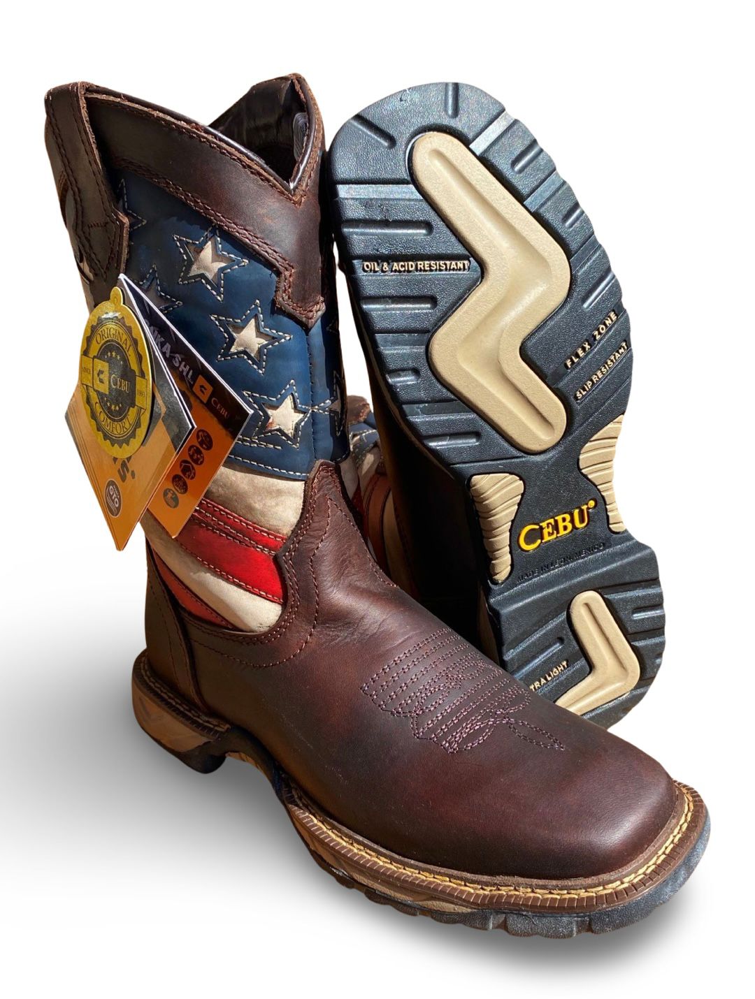 Cebu | Mens USA Brown Work Boot