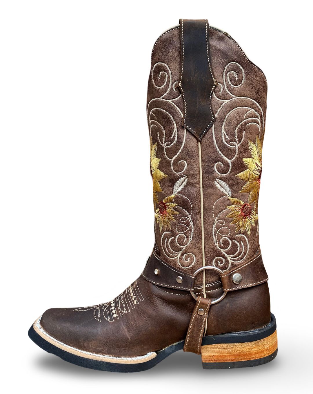 Oswelt | Women's Brown Leather Strap Boot