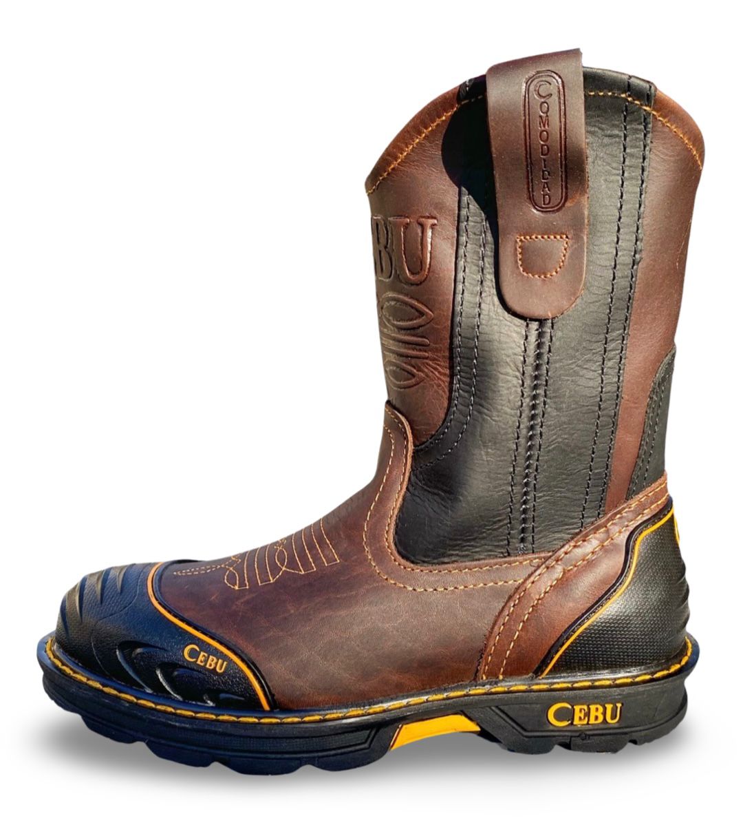 Cebu | Mens FARMER Brown Work Boots