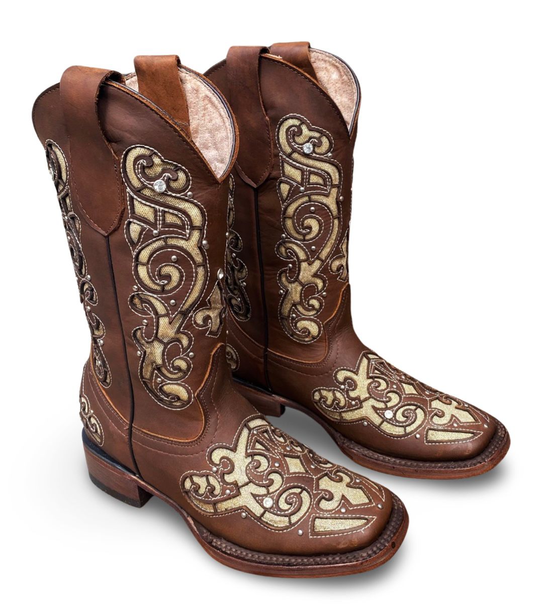 Bravo Boots Women's Lazer Crazy Tan Bulldog