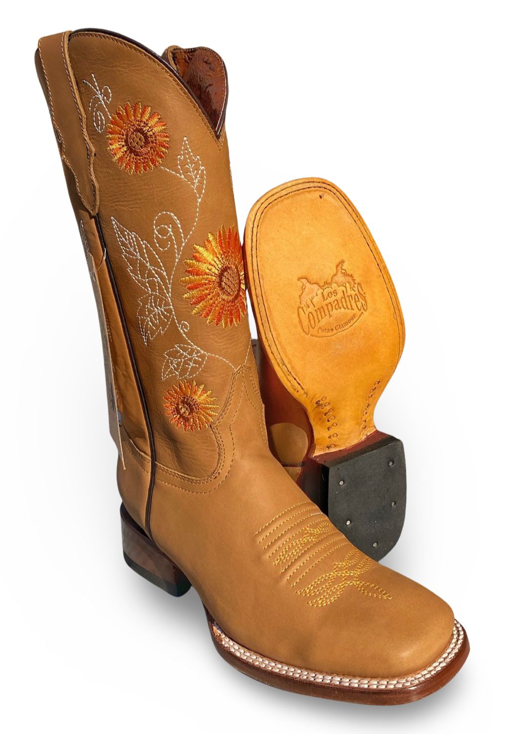 Los Compadres | Women's 288 Crazy Tan Girasoles Bulldog Boot