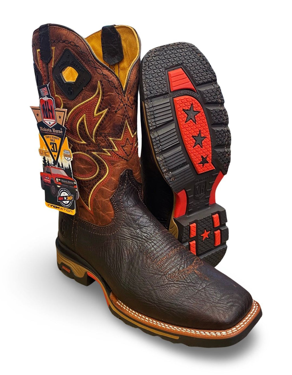 Nokota Horse Mens Morgan 18 Bullhide Skin Quarry Rosso M051841