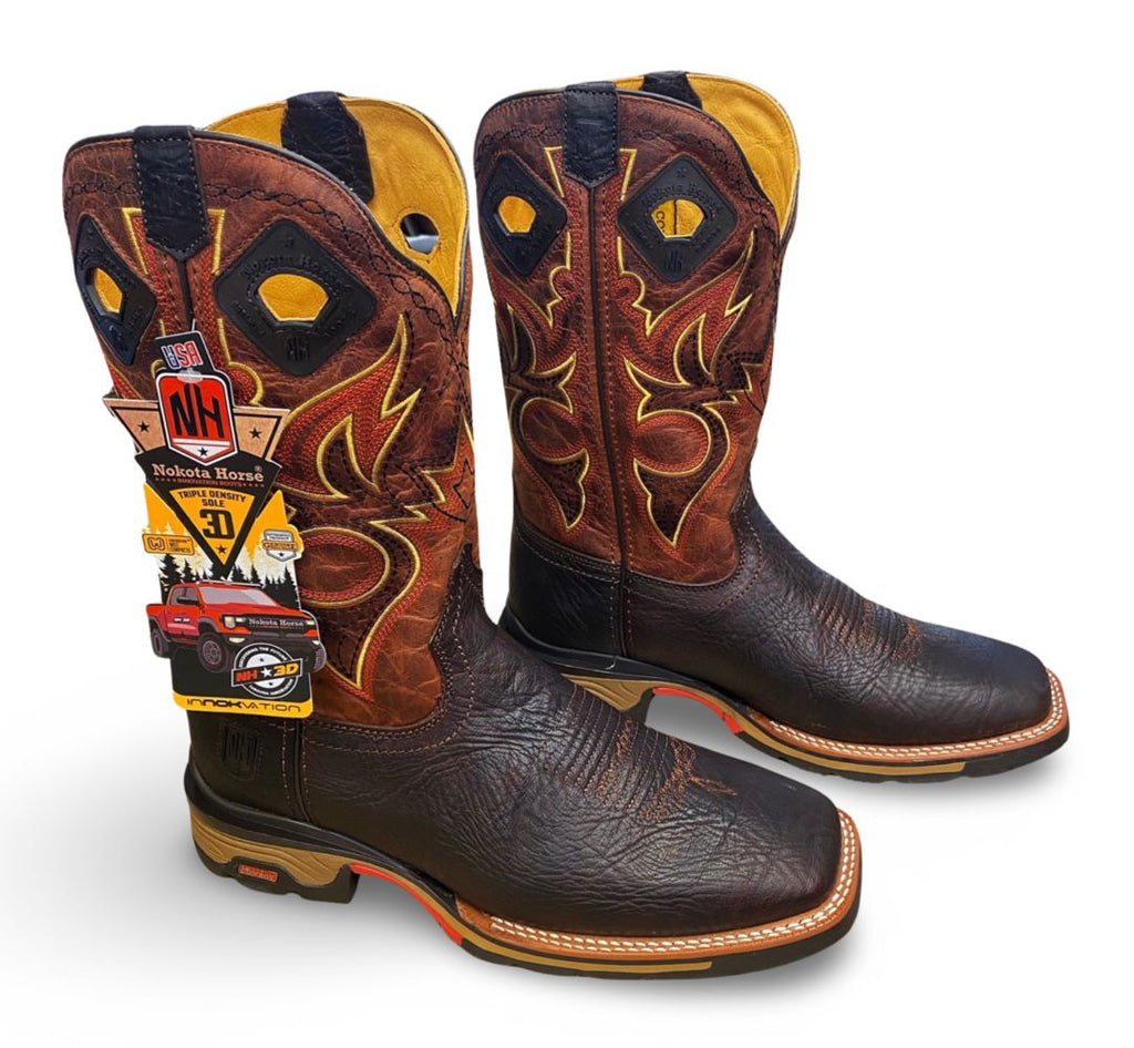 Nokota Horse Mens Morgan 18 Bullhide Skin Quarry Rosso M051841