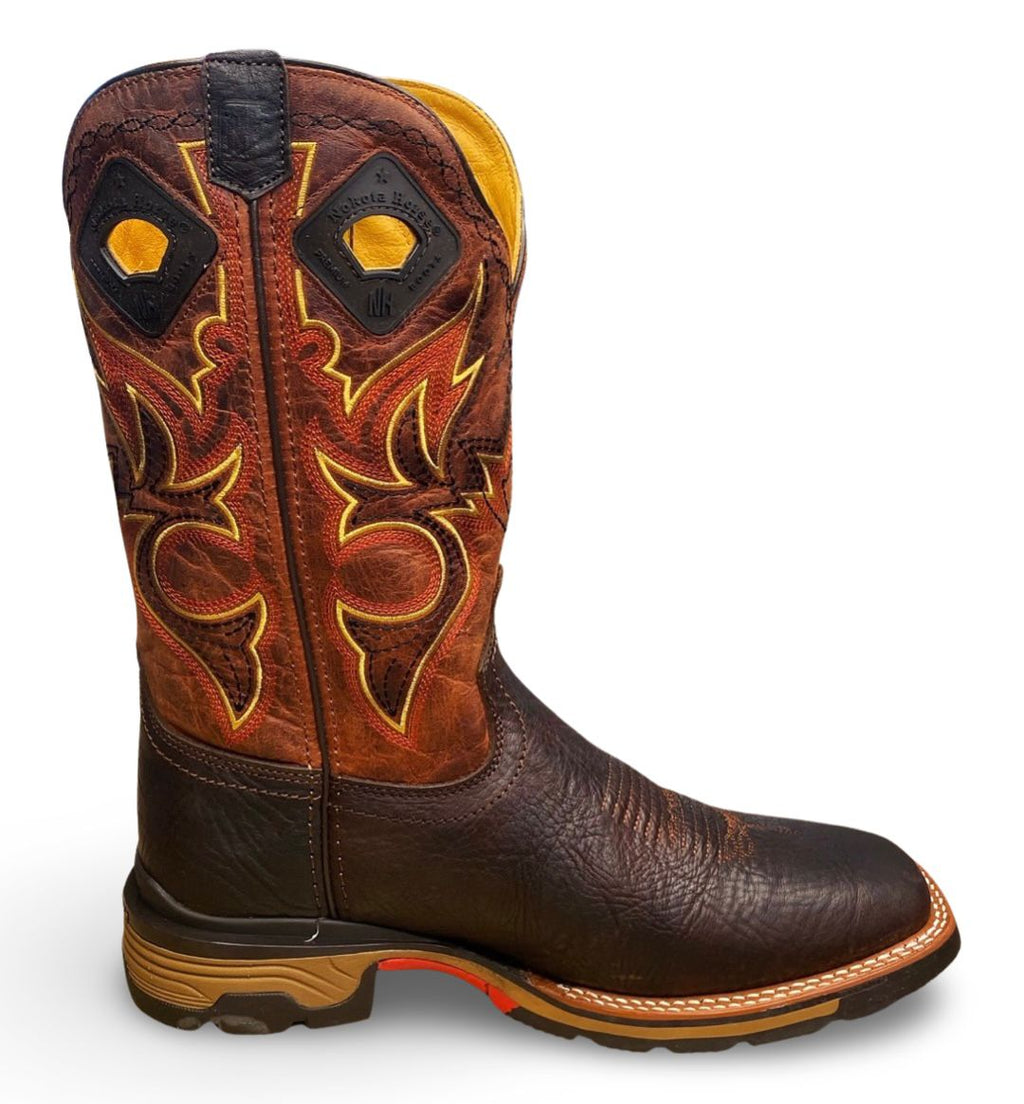 Nokota Horse Mens Morgan 18 Bullhide Skin Quarry Rosso M051841