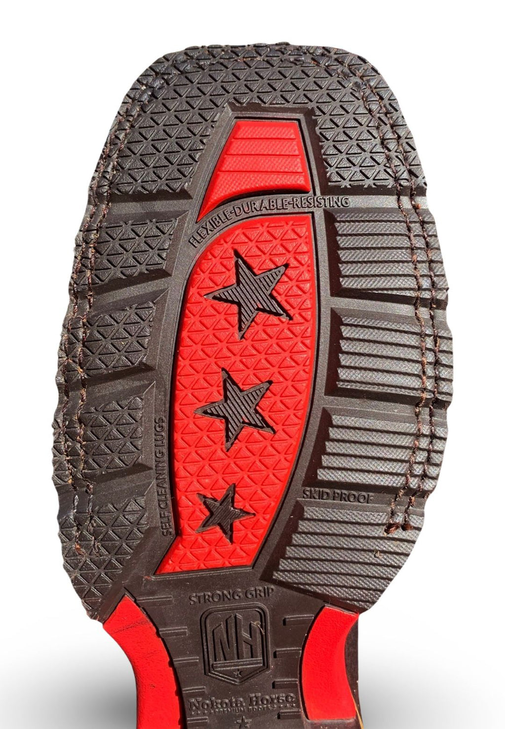 Nokota Horse Mens Morgan 18 Bullhide Skin Quarry Rosso M051841