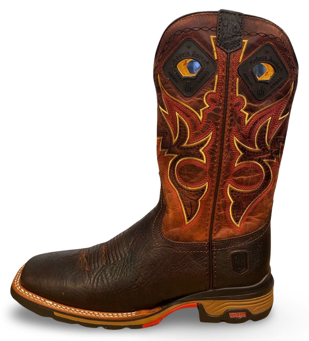 Nokota Horse Mens Morgan 18 Bullhide Skin Quarry Rosso M051841