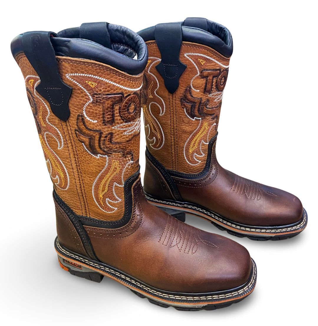 Cebu | Mens TRC1 Brown Square Toe Work Boots