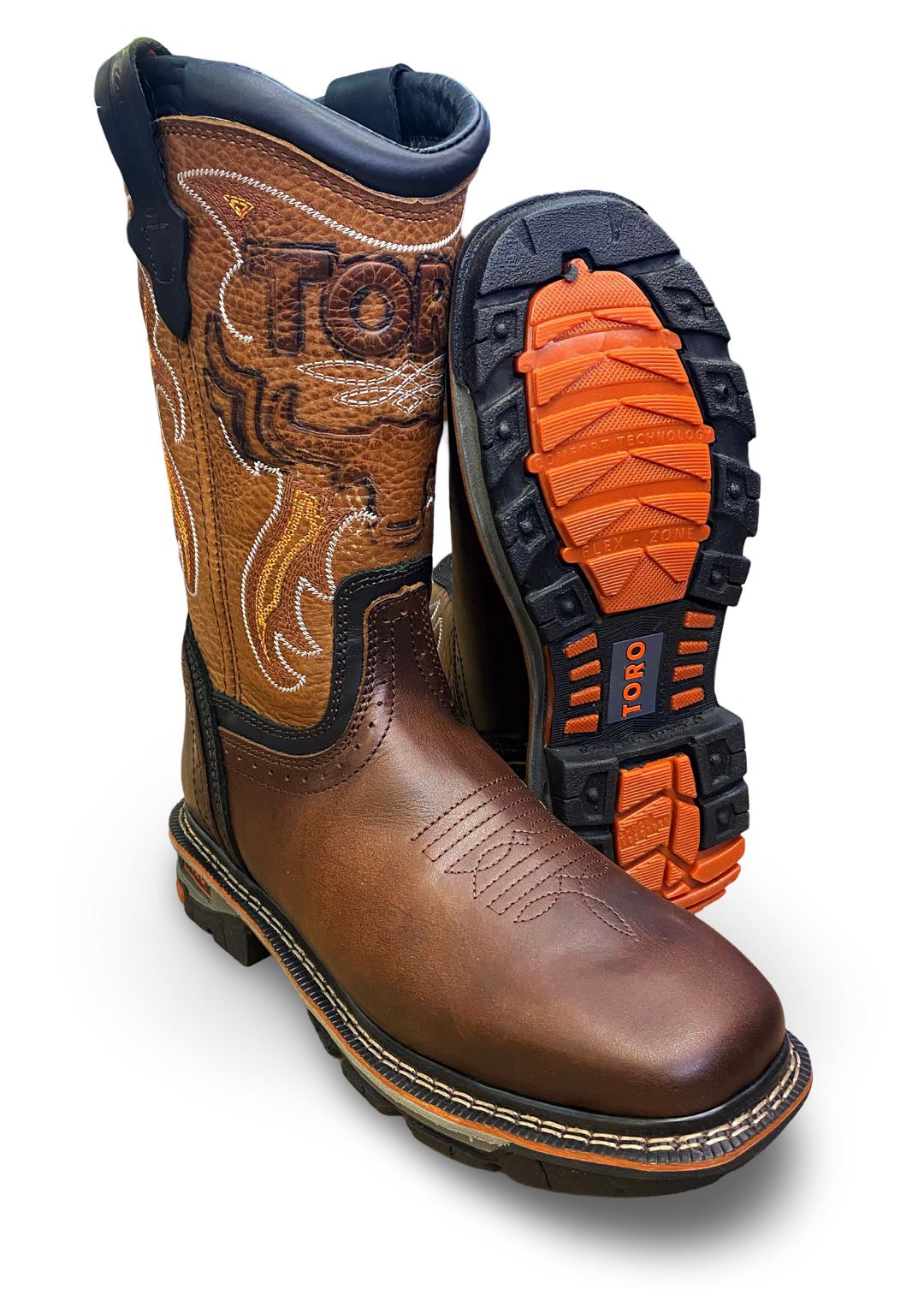 Square Toe Boots Cebu Boots Cebu Mens TRC1 Brown Square Toe Work