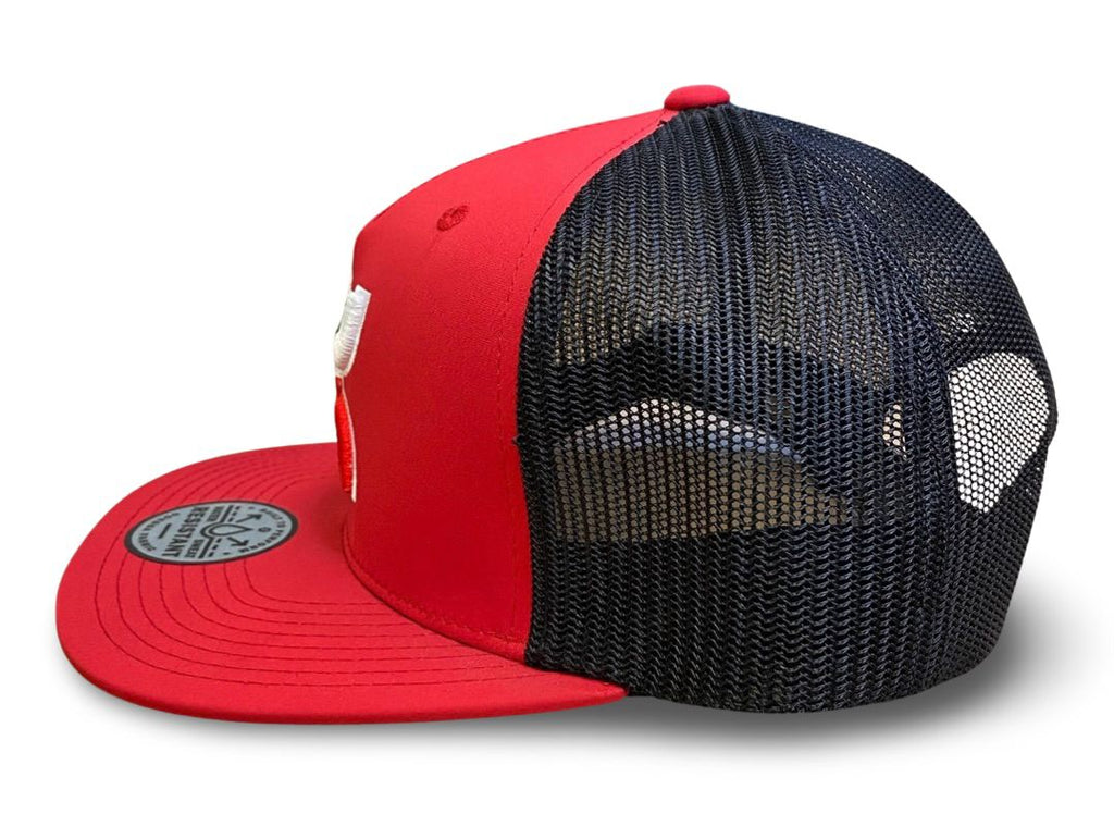 HOOEY | RED/BLACK 5-PANEL TRUCKER EMBROIDERED LOGO