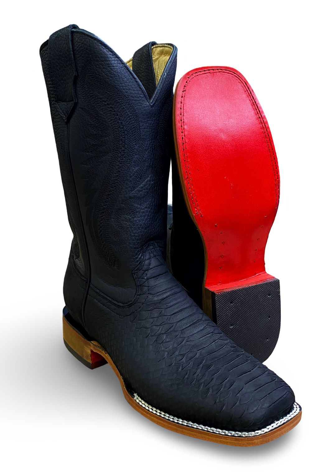 Pedro Boots | 3070 TR20 Negro Negro Rodeo Boots Red Bottom