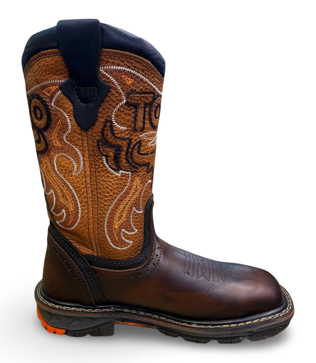 Toro Bravo | Mens TRC1-STL Brown Square Steel Toe Work Boots