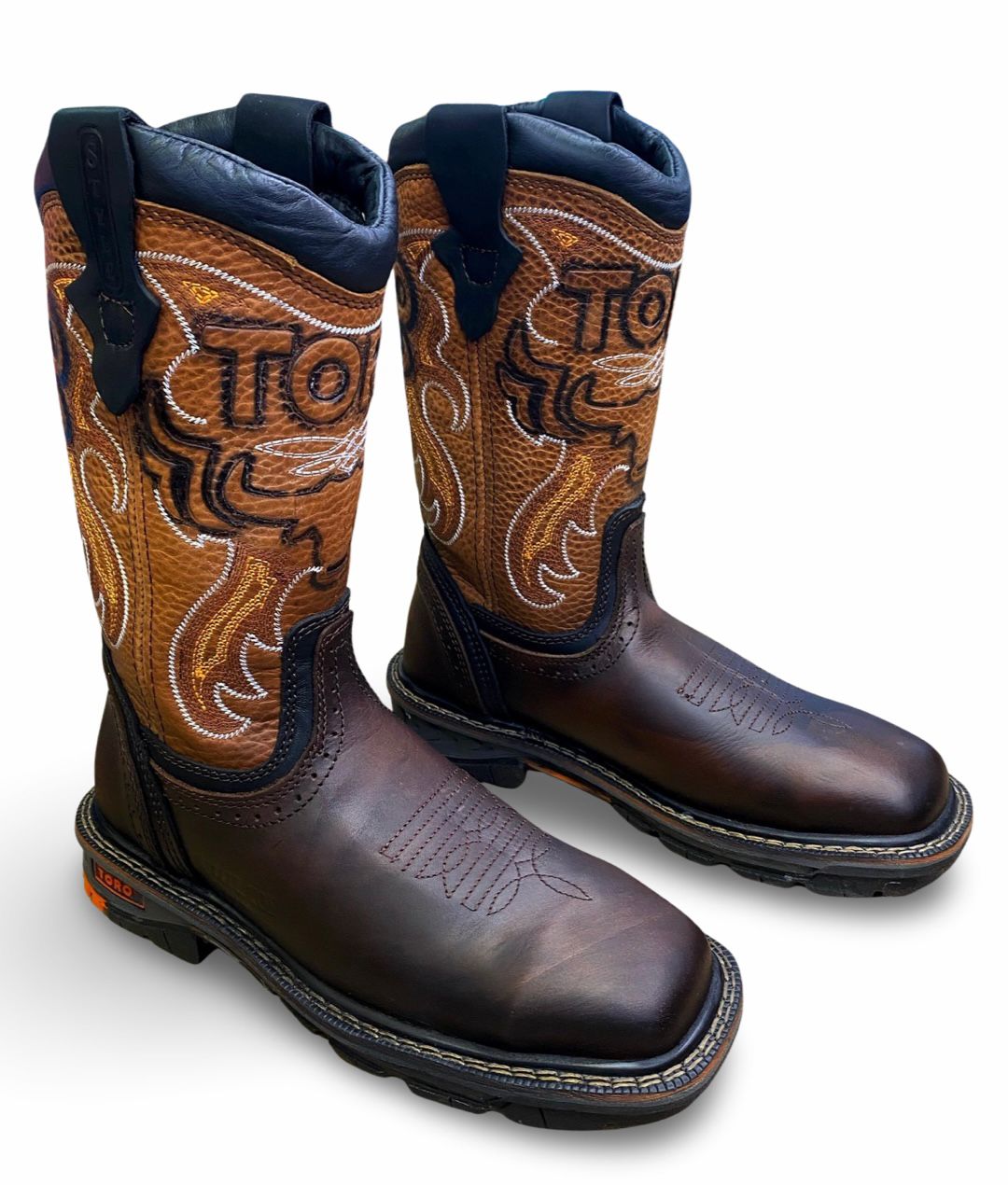Toro Bravo | Mens TRC1-STL Brown Square Steel Toe Work Boots