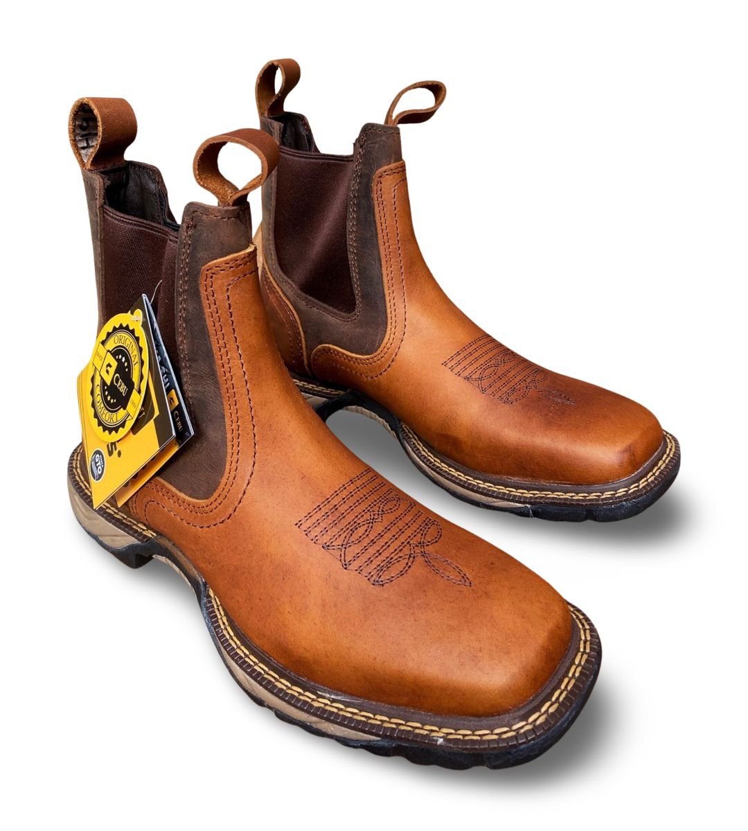Cebu | Mens BC Thunder Tan Square Toe Work Boots