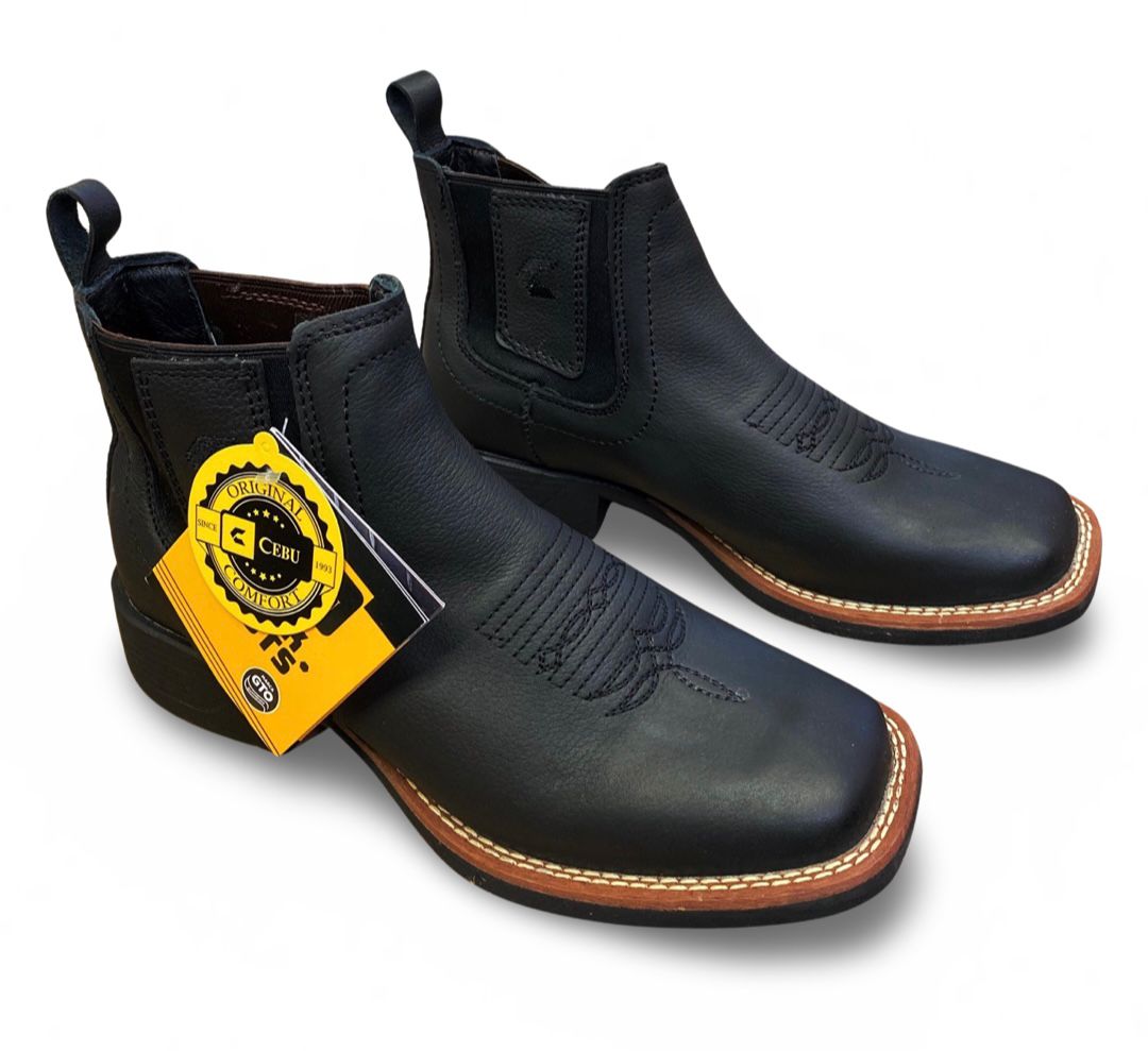 Cebu | Mens Logan Black Square Toe Work Boots