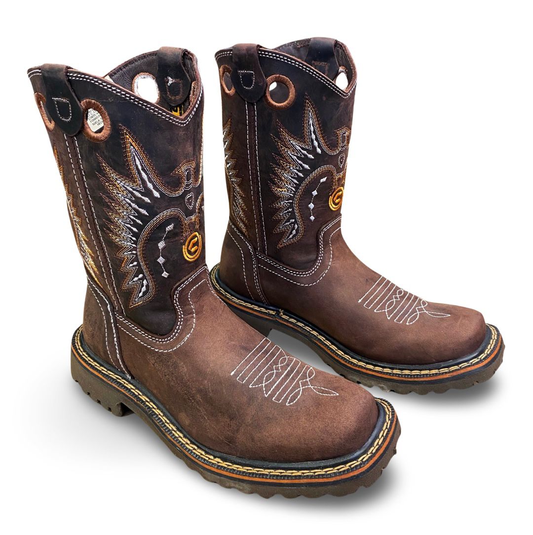 Cebu | Mens PR Chocolate Square Toe Work Boots