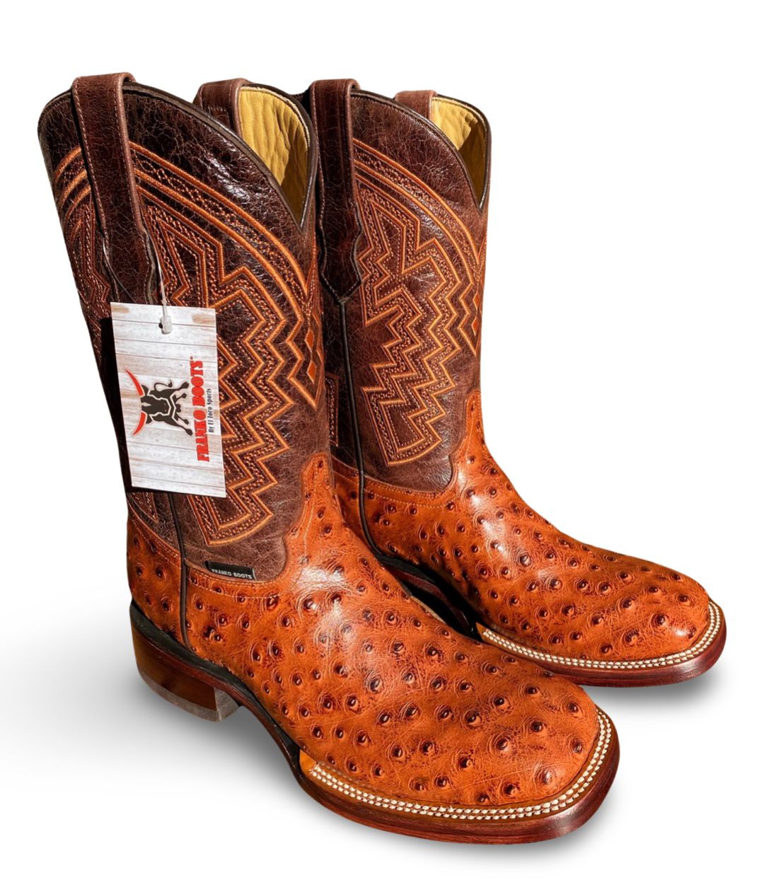 Franko Boots Mens Bulldog Avestruz Conac