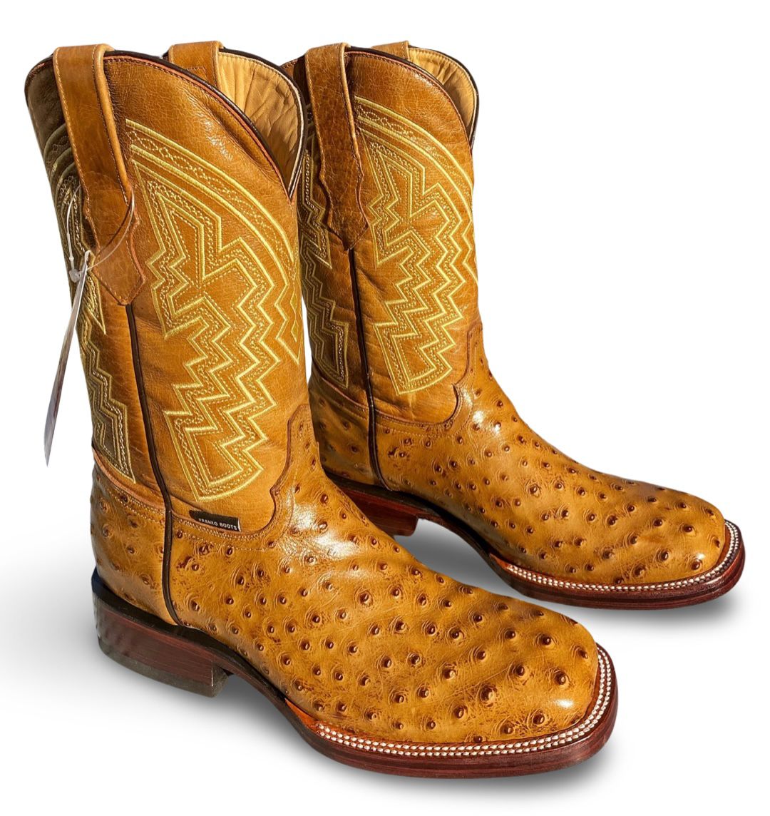 Franko Boots Mens Bulldog Grabado Avestruz Miel