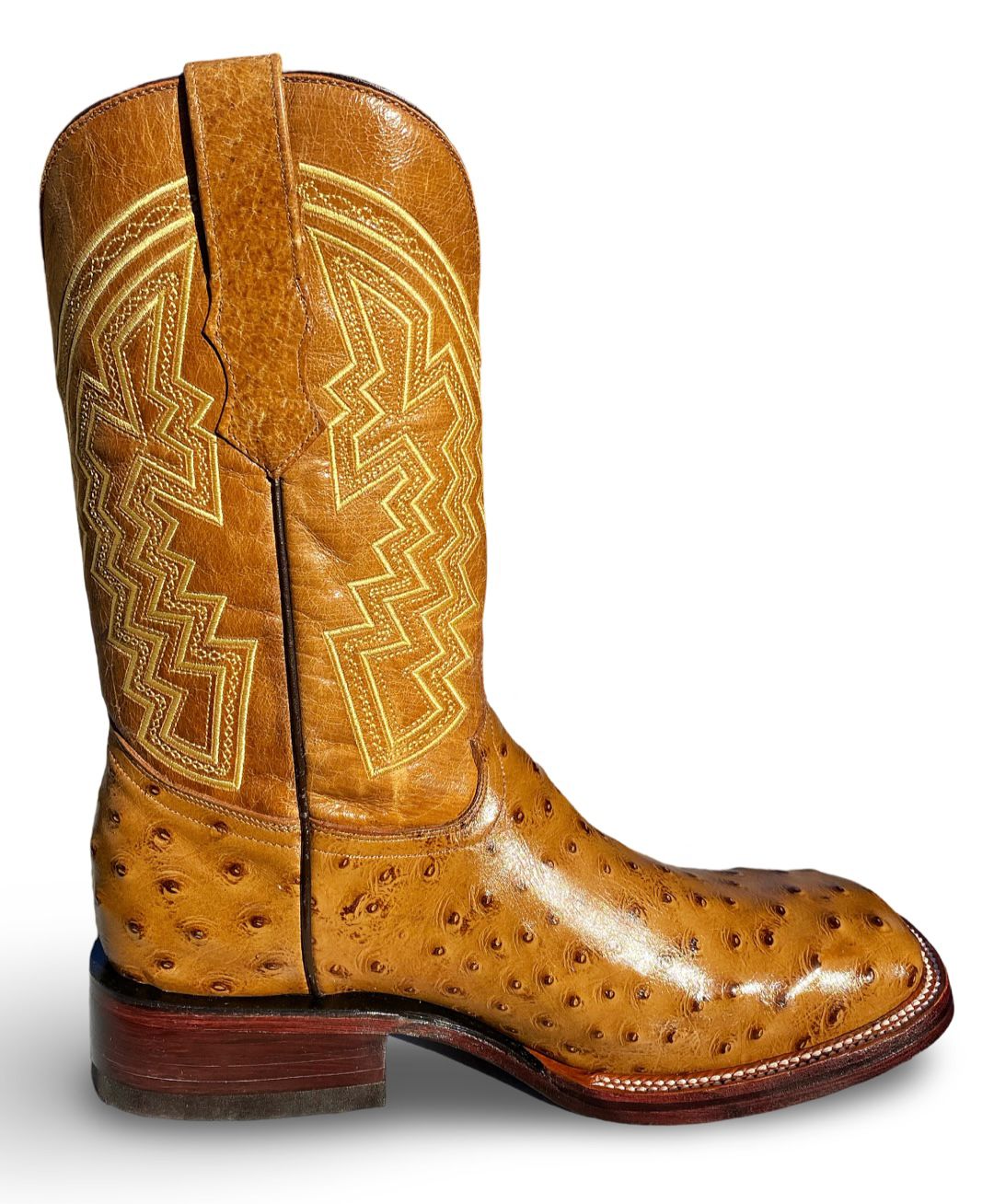 Franko Boots Mens Bulldog Grabado Avestruz Miel