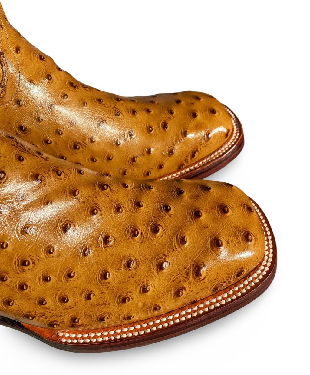 Franko Boots Mens Bulldog Grabado Avestruz Miel