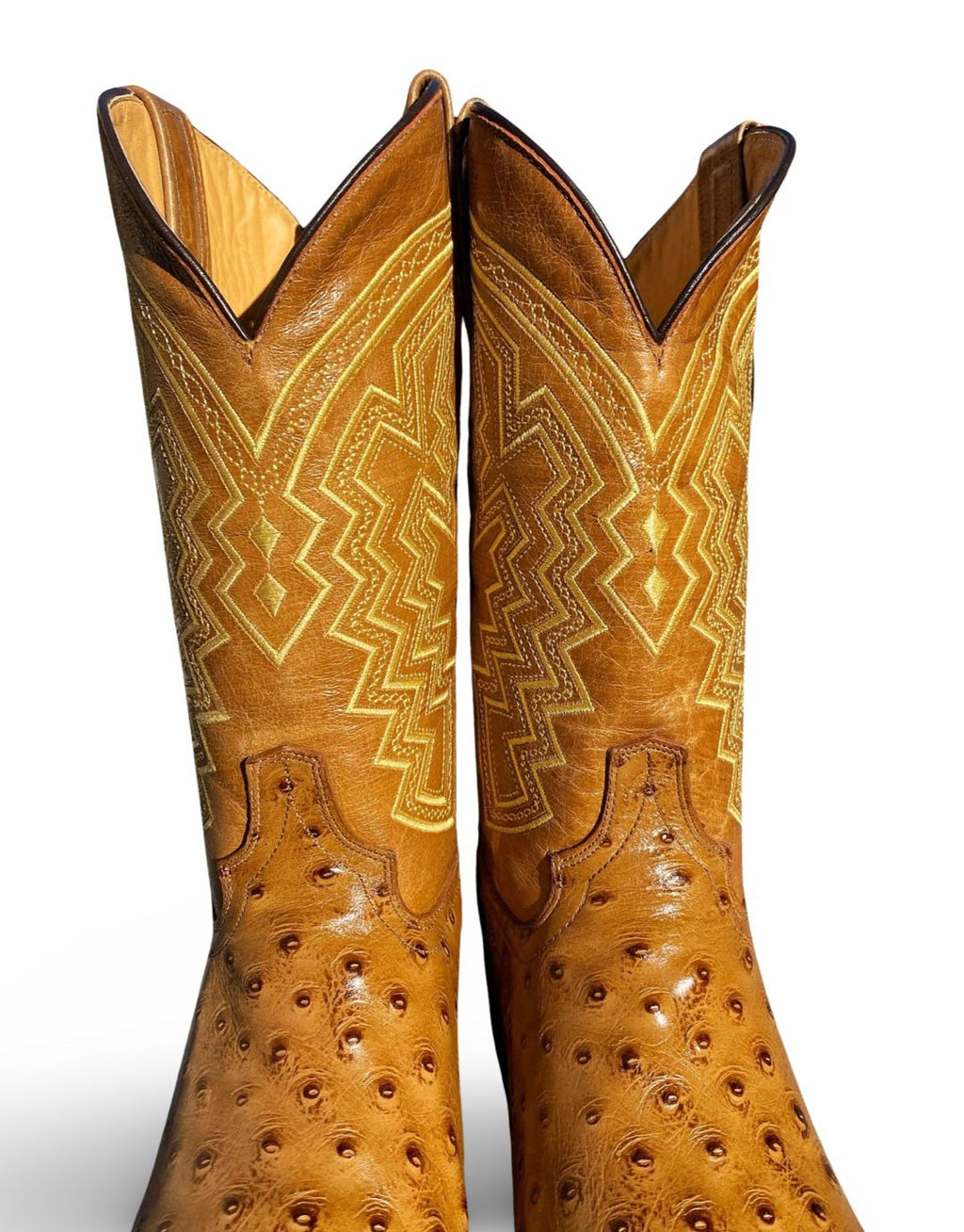 Franko Boots Mens Bulldog Grabado Avestruz Miel