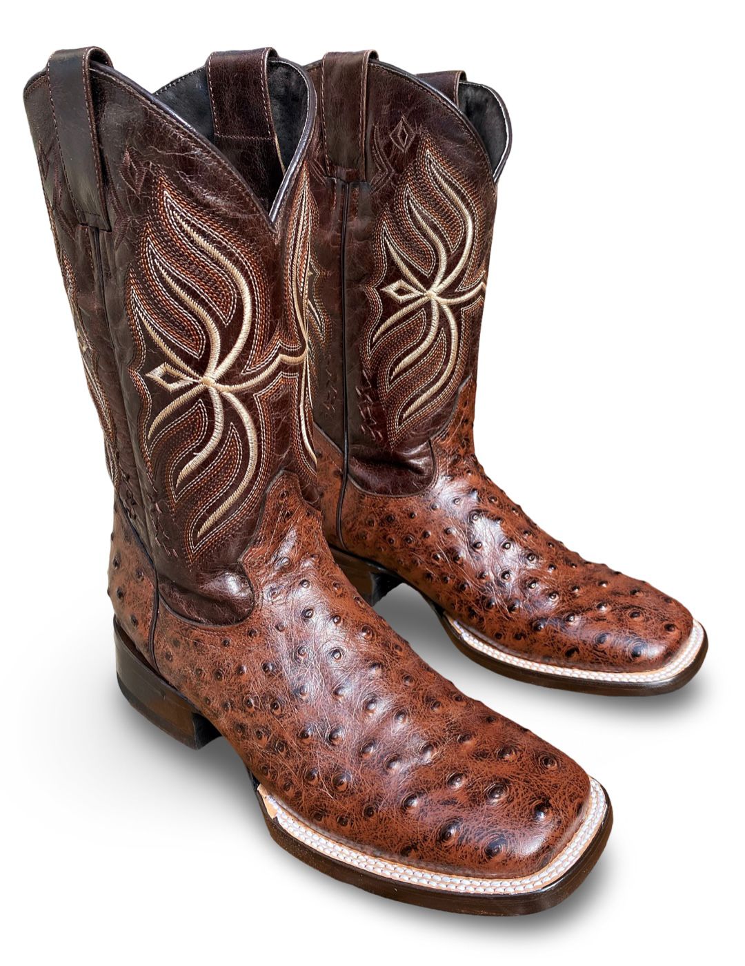 Los Compadres | Mens 212 Avestruz Cafe Africana Bulldog Western Boot