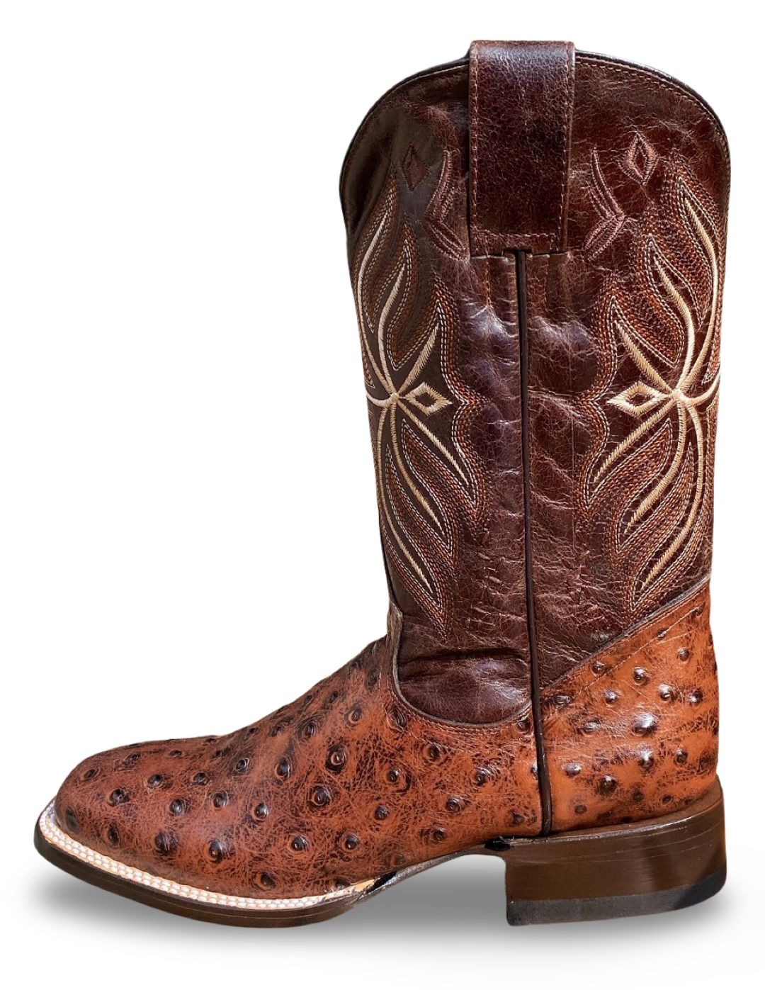 Los Compadres | Mens 212 Avestruz Cafe Africana Bulldog Western Boot