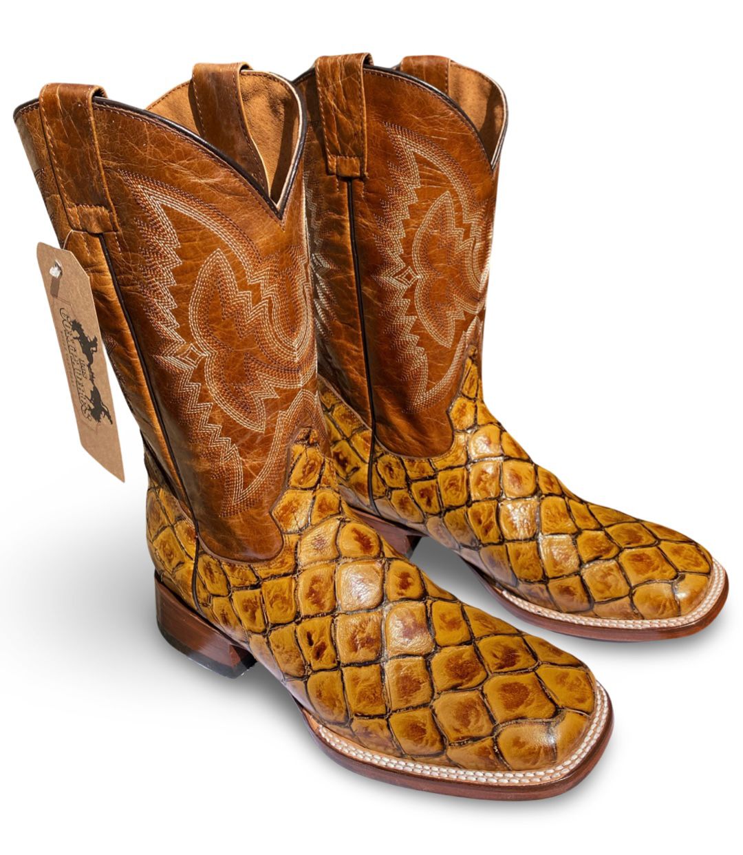 Los Compadres | Mens 286-12 Pez Pirarucu Miel Bulldog Western Boot