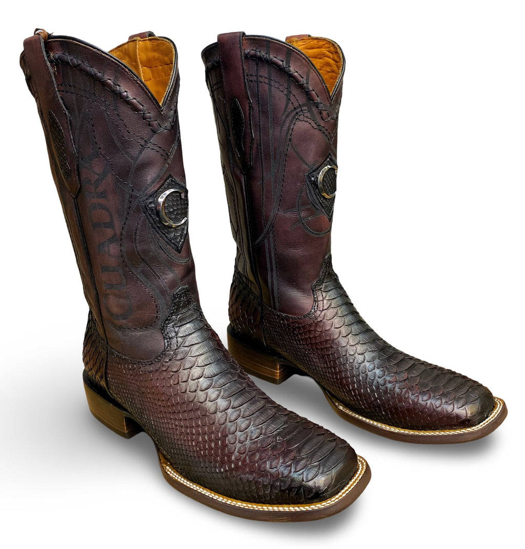 Cuadra Mens Lisboa Cherry Python Embroidery/Laser Boots 3Z2LPH