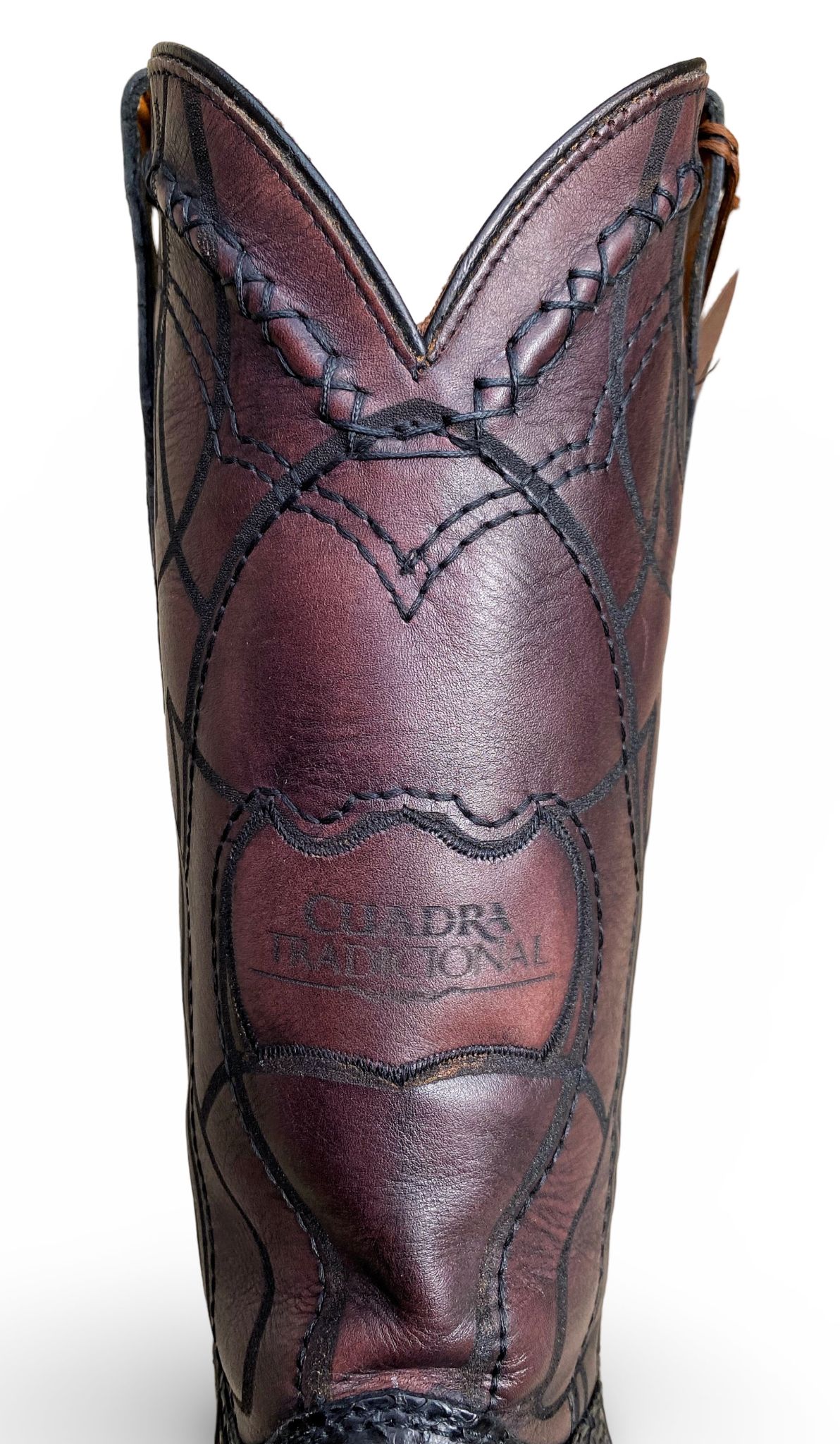 Cuadra Mens Lisboa Cherry Python Embroidery/Laser Boots 3Z2LPH