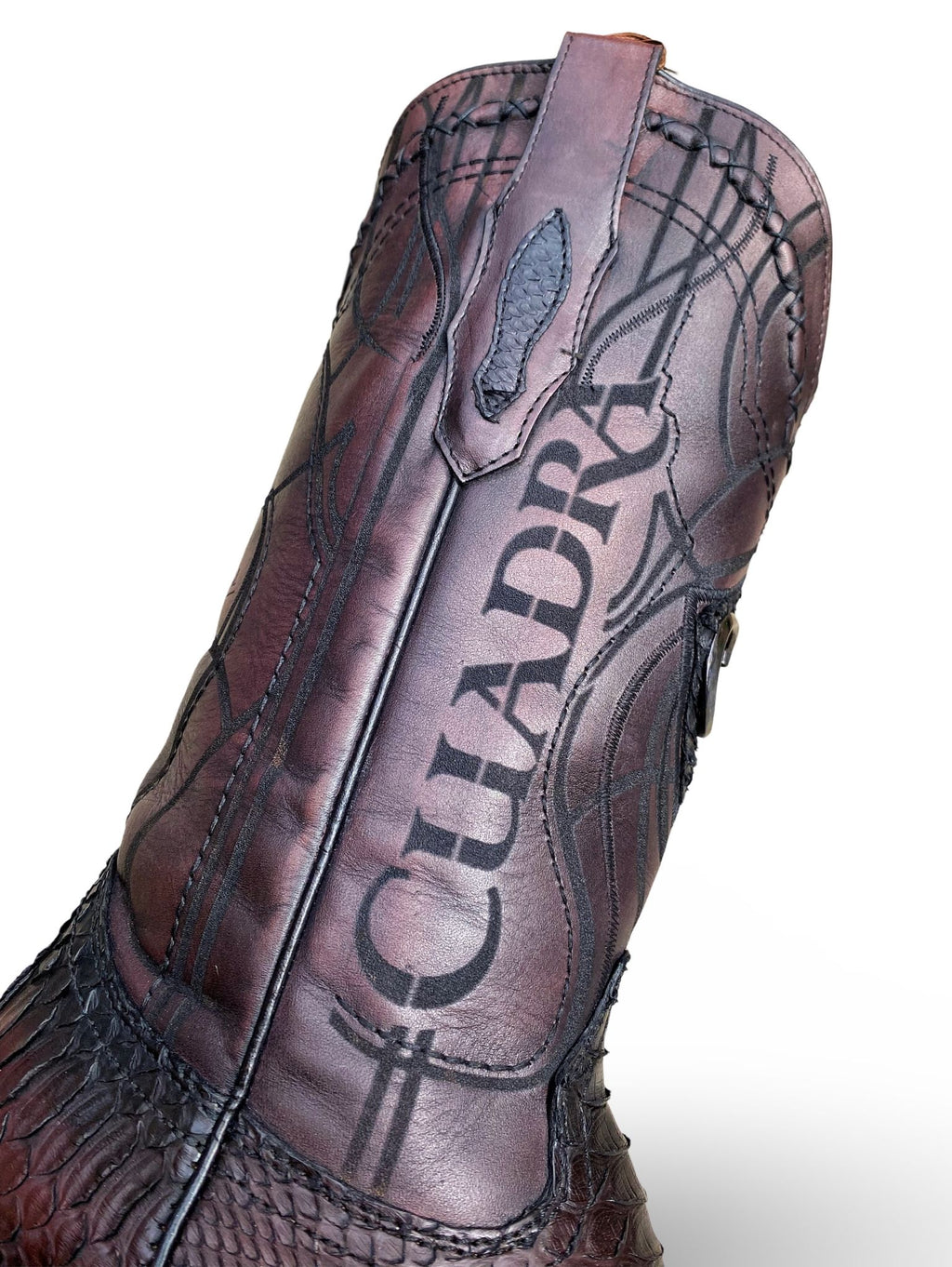 Cuadra Mens Lisboa Cherry Python Embroidery/Laser Boots 3Z2LPH