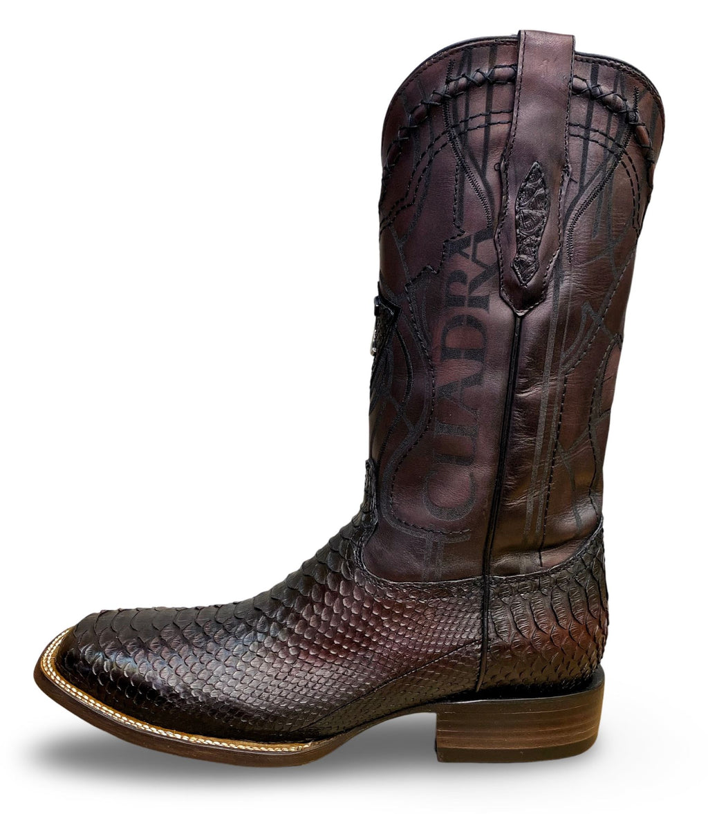 Cuadra Mens Lisboa Cherry Python Embroidery/Laser Boots 3Z2LPH