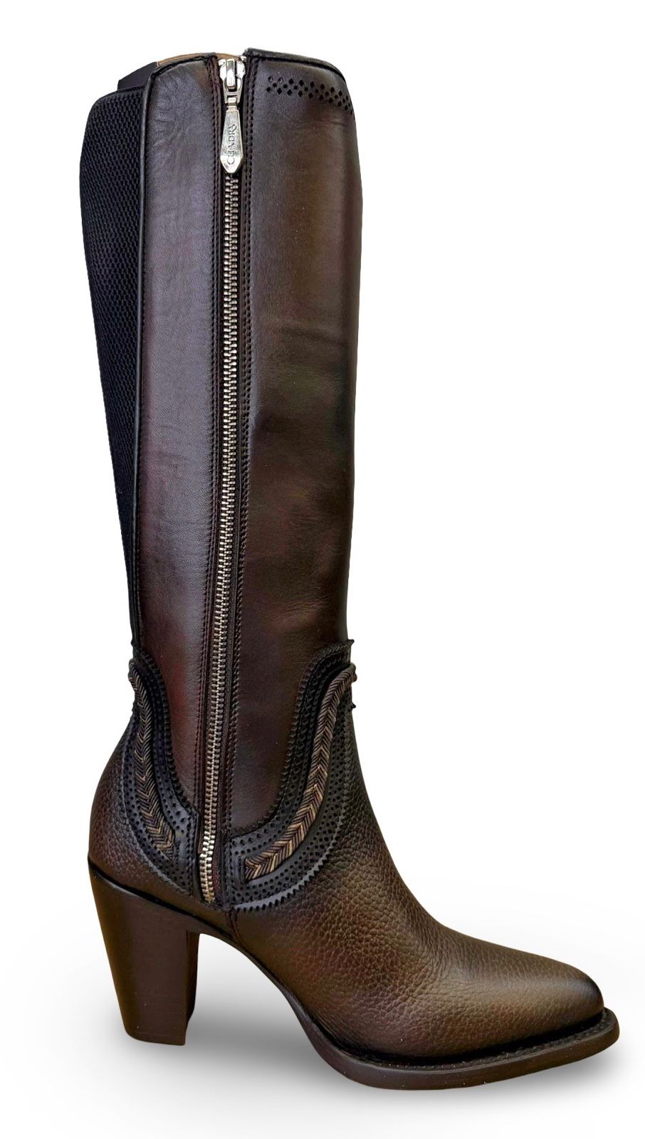 Cuadra Wmns Boot Res Santana Cafe LD Chocolate Zipper & Elastic Round Toe 3F0RRS