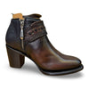 Cuadra | Wmns Botin de Res Vintage Cameleon Abstract Chocolate Black Zipper 4V17RS