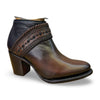 Cuadra | Wmns Botin de Res Vintage Cameleon Abstract Chocolate Black Zipper 4V17RS
