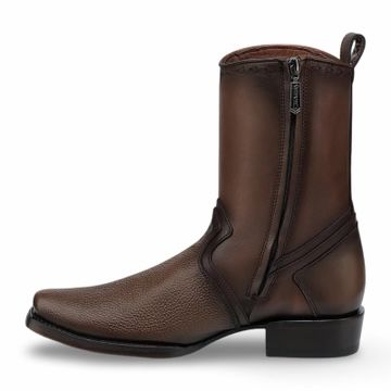 Cuadra Mens Honey Laser Zipper Narrow Square toe Bota de Res Santana Miel 1J3FRS