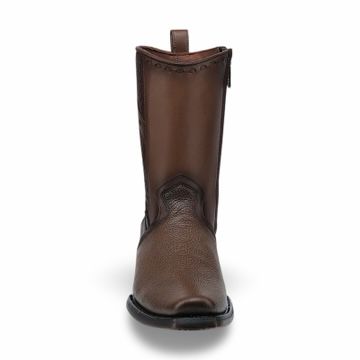 Cuadra Mens Honey Laser Zipper Narrow Square toe Bota de Res Santana Miel 1J3FRS