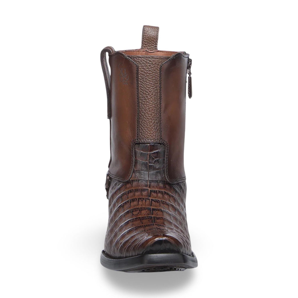 Cuadra Mens Bota De Fuscus Lomo Belly Atlantic Paja Caiman Laser Zipper 1J3MFY