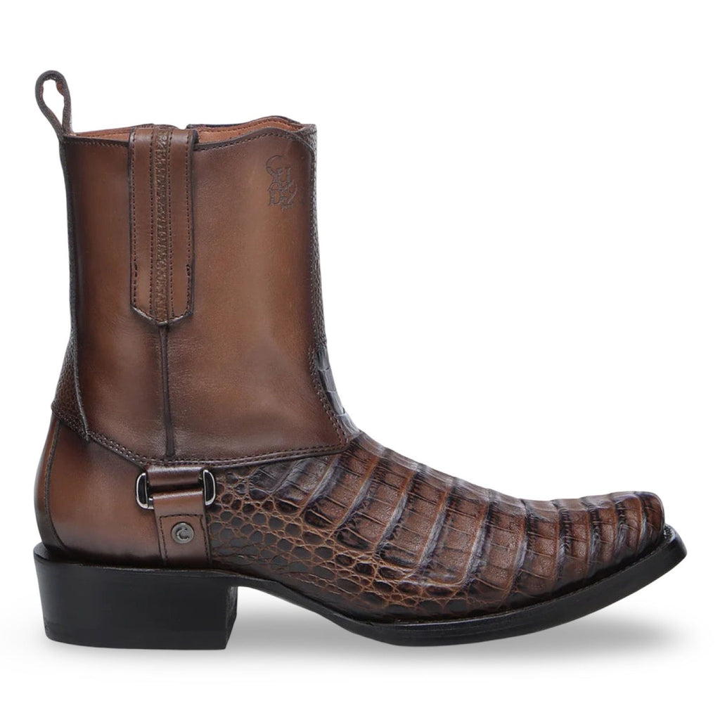 Cuadra Mens Bota De Fuscus Lomo Belly Atlantic Paja Caiman Laser Zipper 1J3MFY