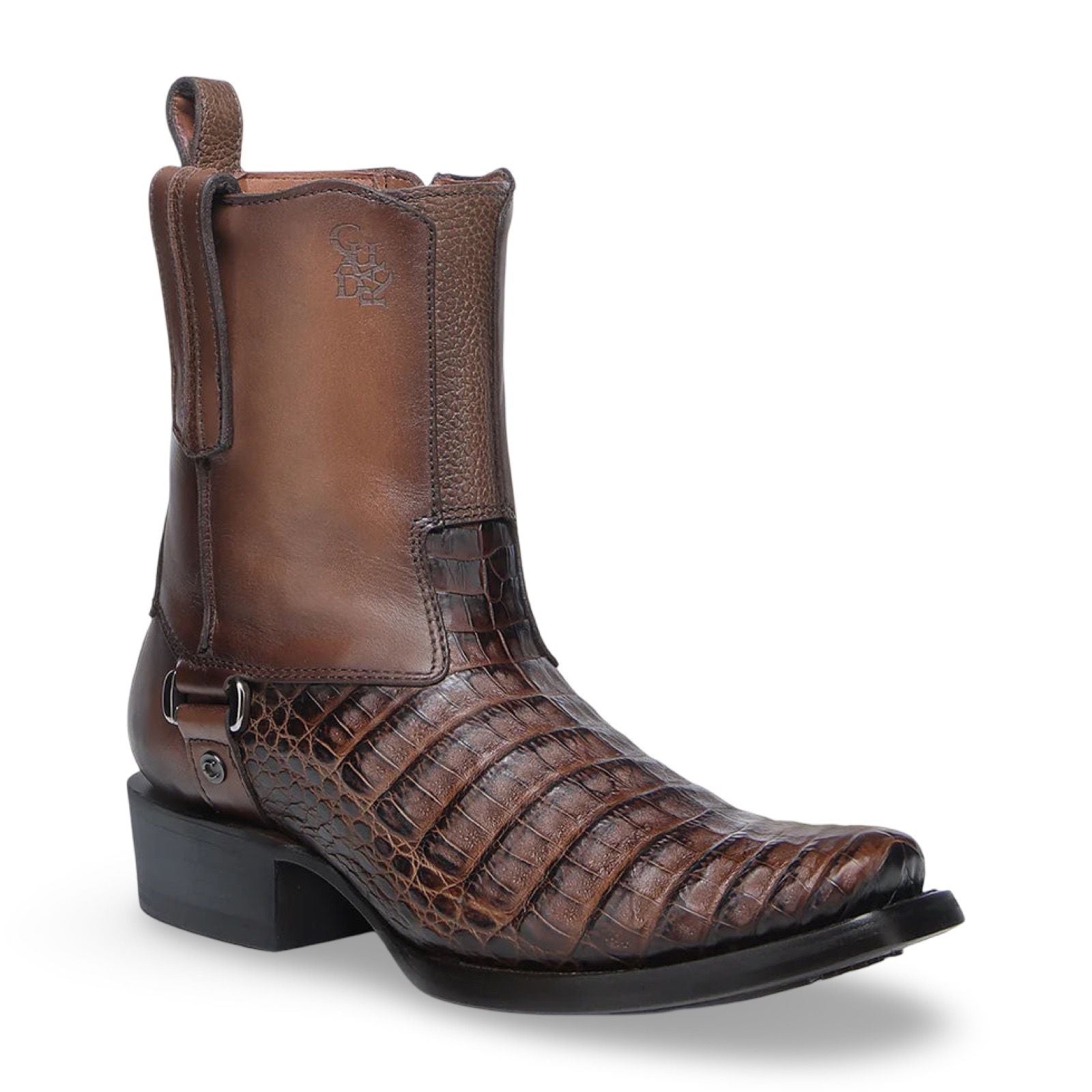 Cuadra Mens Bota De Fuscus Lomo Belly Atlantic Paja Caiman Laser Zipper 1J3MFY