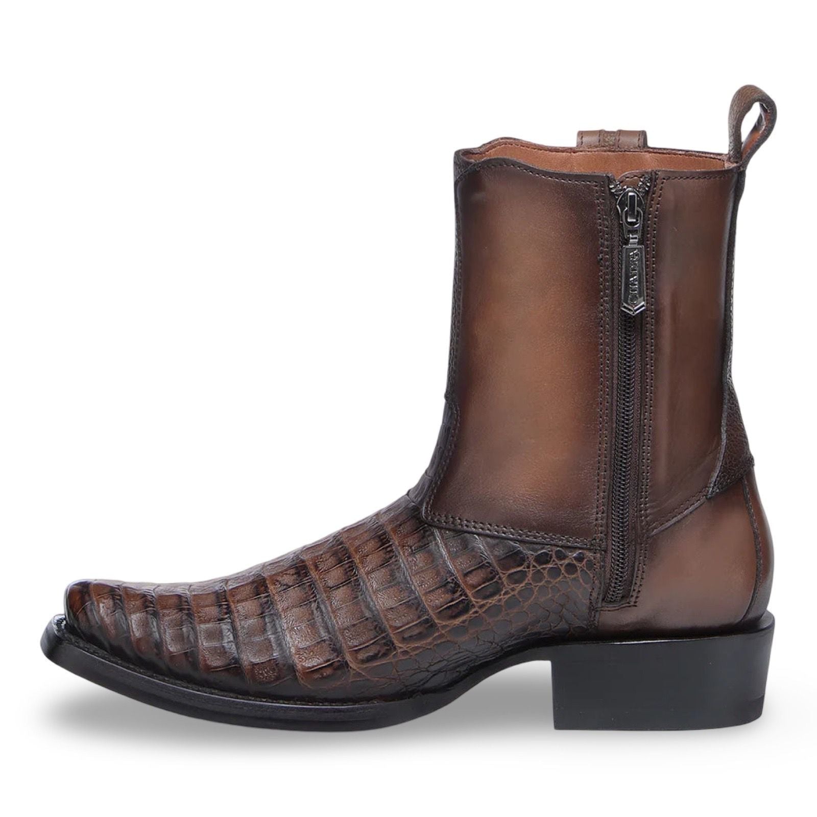 Cuadra Mens Bota De Fuscus Lomo Belly Atlantic Paja Caiman Laser Zipper 1J3MFY
