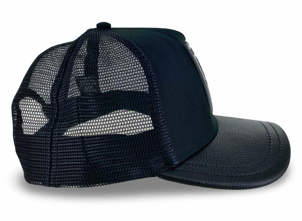 CUADRA | Black Ostrich Patch Cap